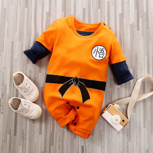 Baby Boy Dragon Ball Design Long Sleeved Jumpsuit (bbj028)